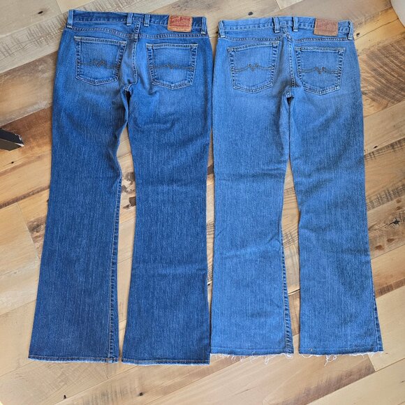 2- Pair Lucky Brand Sweet N Low Boot Cut Jeans 8/29 Reg - Picture 2 of 14